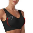 thumbnail image 7 of Kctiaxy Black Sports Bras for Women Tank Tops with Seamless Bars Wireless Push Up Breathable Bar Solid Color Full Coverage Underwear Everyday Bras, 7 of 7