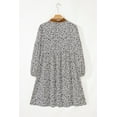 thumbnail image 3 of Women's Khaki Leopard Print V-Neck Puff Sleeve Mini Dress – Plus Size Loose Fit for Daily Wear [ZhiHiMeRi] | 1X, 3 of 12