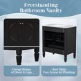 thumbnail image 6 of GDF Studio Vintage 30" Bathroom Vanity with Ceramic Sink, Soft-Close Door, and Ample Storage, Black, 6 of 21