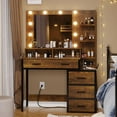 Tiptiper Vanity Table with Lighted Mirror and Charging Station, Makeup