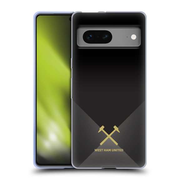 Head Case Designs Officially Licensed West Ham United FC Hammer Marque Kit Black & Gold Soft Gel Case Compatible with Google Pixel 7