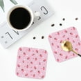 thumbnail image 4 of Kdxio Floral Strawberr Funny Coasters,4 Pcs Leather Coasters,Housewarming Gifts,Protect Furniture from Water Marks Scratch and Damage, 4 of 8
