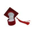 thumbnail image 3 of Fashion Doctor Hat Shape Caja de aretes de almacenamiento de joyas Regalo de graduación rojo, 3 of 8