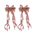 thumbnail image 2 of Hovilon 2pcs Christmas Wreath Bows, Wine Polyester Ribbon Decoration for Front Door Tree Topper Wall Party Supply, Durable Holiday Bow for Indoor Outdoor Home Garden New Year Eve Decoration, 2 of 6