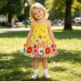 thumbnail image 5 of MEZZALL Toddler Girls Sleeveless Bowknot Floral Spaghetti Straps Dress Dance Party Dresses O-Neck Lovely Sundress, 5 of 9