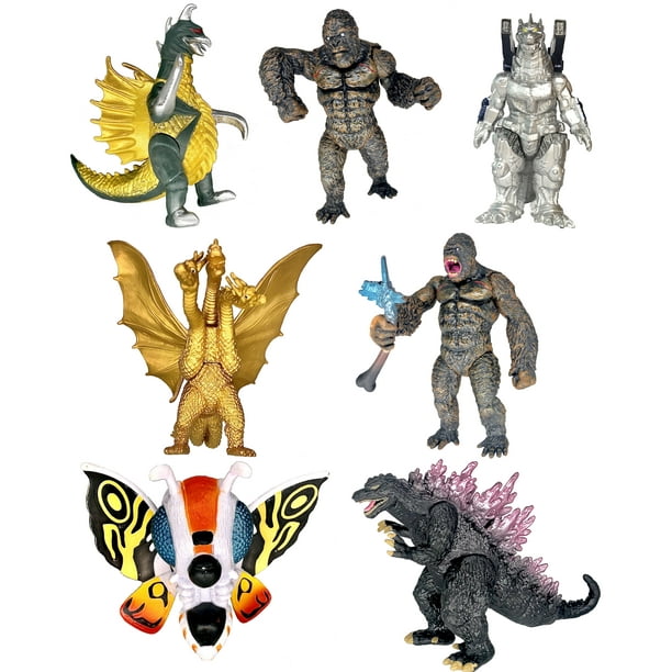 TwCare Set of 7 Godzilla Toys with Carry Bag, Movable Joint Action ...