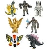 Set of 7 Godzilla Toys with Carry Bag, Movable Joint Action Figures 2021, King of The Monsters Mini Dinosaur Mothra Imago Burning Heisei Mecha Ghidorah Playsets Kids Birthday Cake Toppers Pack