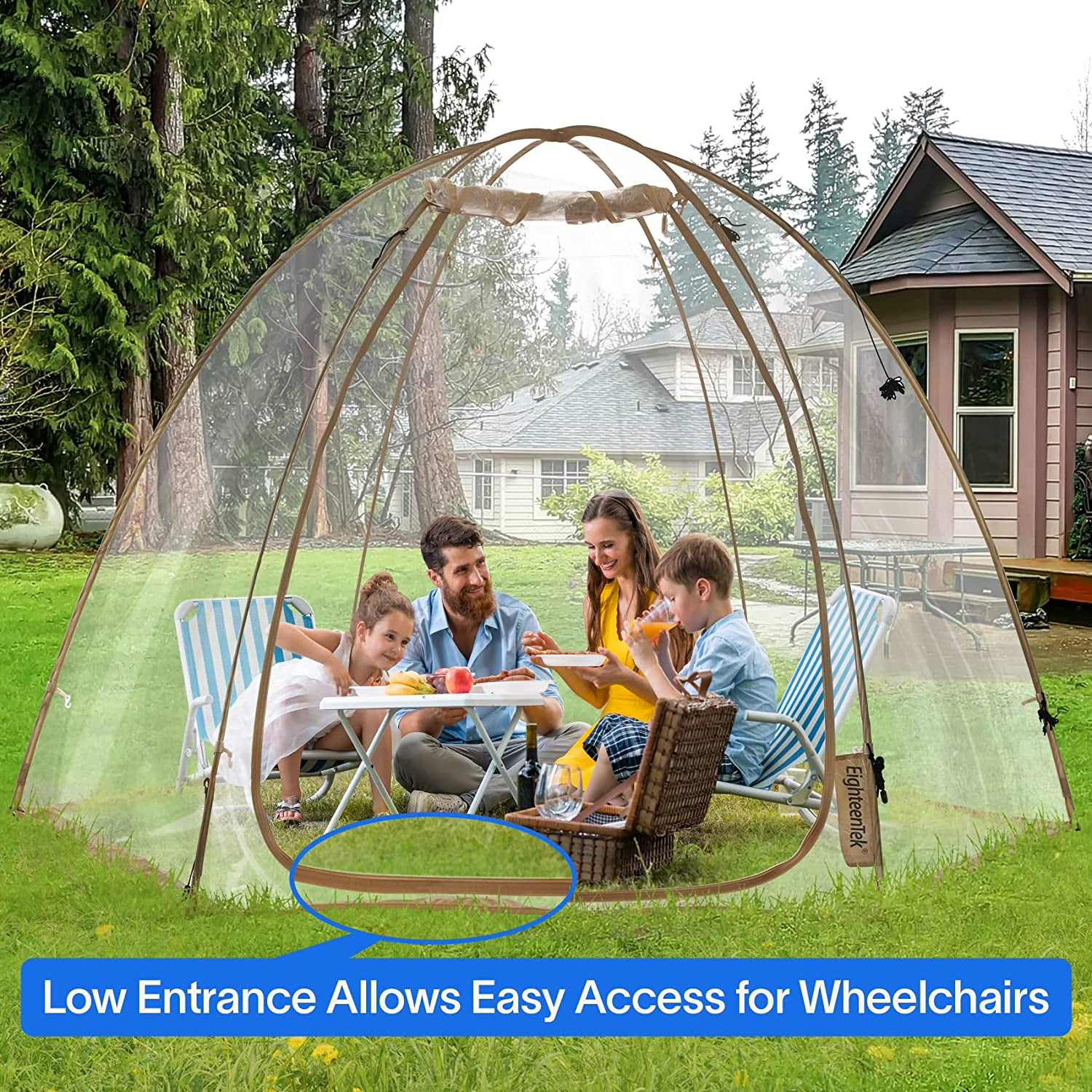 Eighteentek Vented Patio Pop Up Bubble Tent, Outdoor