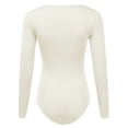 thumbnail image 3 of Doublju Women's Long Sleeve V-Neck Stretchy Bodysuit Tops (Plus Size Available), 3 of 5