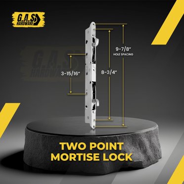 2-Point Double Hook Sliding Door Lock, Center Drive, No Faceplate