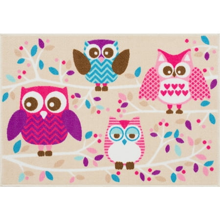 Mainstays Kids Owl Nylon Rug, Multi-Color, 2'7" x 3'9" - Walmart.com