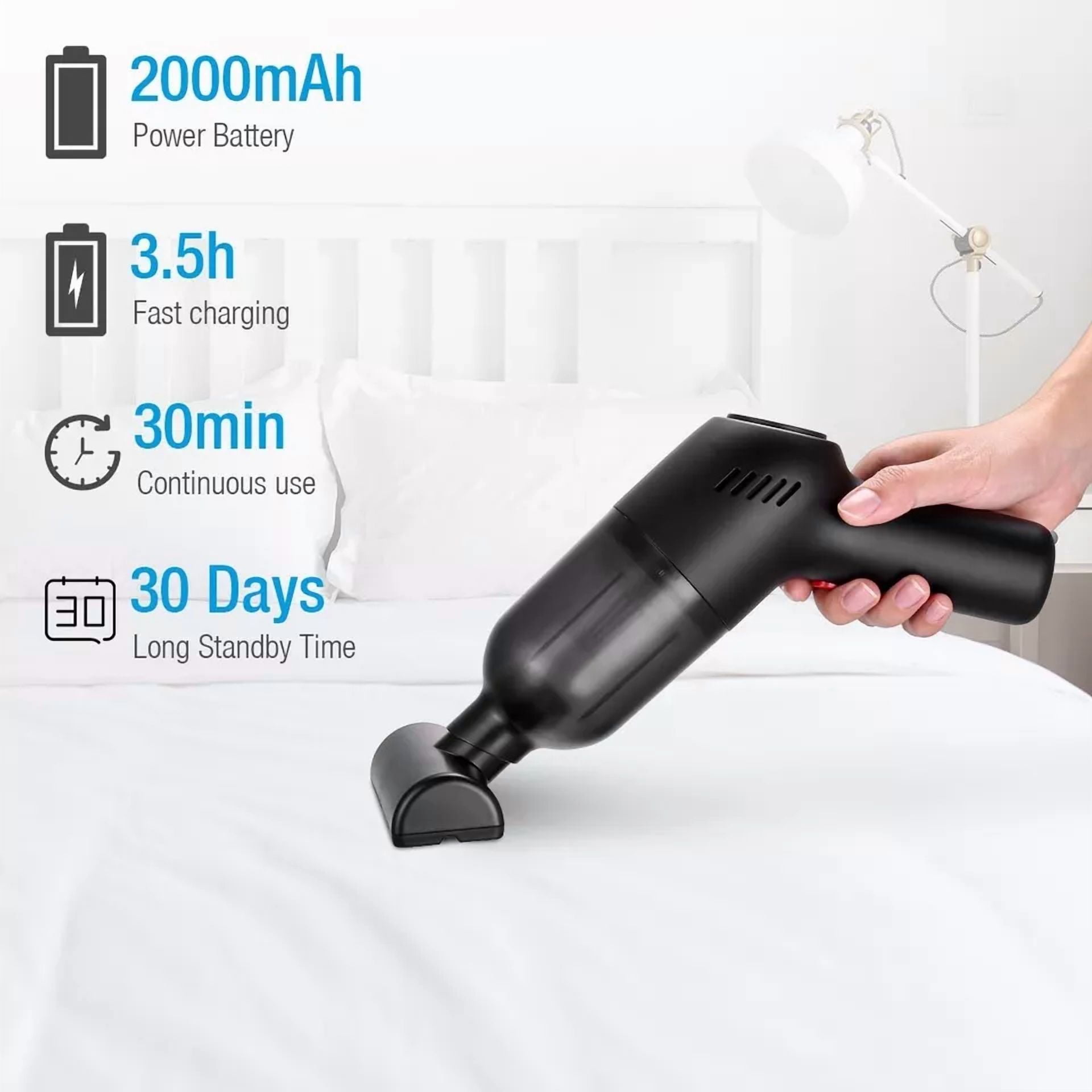 Mini Handheld Car Vacuum Cleaner Cordless W/Brushless Motor Keyboard Air Duster