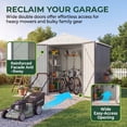thumbnail image 4 of Homall 6 x 4 ft Outdoor Metal Storage Shed, Garden Tool Shed with Floor Frame & Lockable Double Doors for Backyard, Patio, Lawn, Gray, 4 of 6
