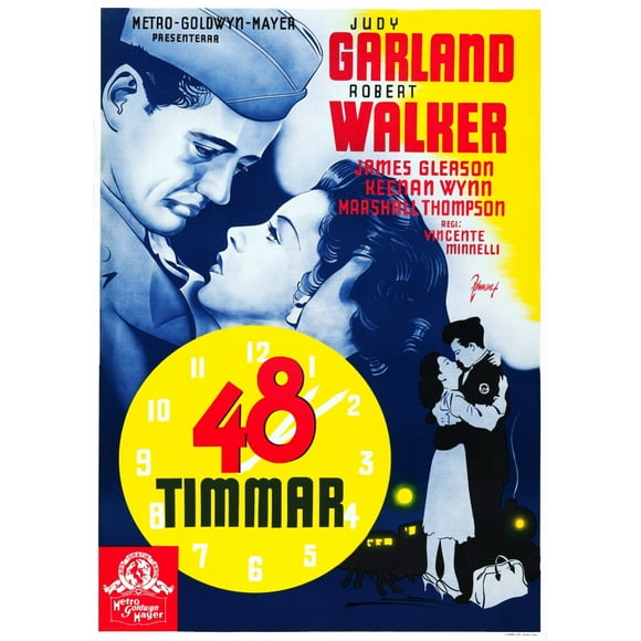The Clock (Aka 48 Timmar) Swedish Poster Art From Left: Robert Walker Judy Garland 1945 Movie Poster Masterprint (24 x 36)