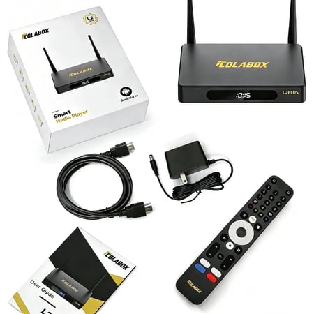 COLABOX L2 PLUS Next-Gen Smart TV Box – 2026 Model, 4GB RAM 64GB ROM, Android 14.0, 4K Ultra HD, Wi-Fi 6, Gigabit Ethernet, Voice Remote