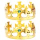 thumbnail image 3 of 2 piezas de corona dorada de rey para fiesta de Halloween, chapada en plástico, corona de reina, corona medieval real antigua, corona cruzada, accesorio de teatro para Halloween, recuerdos de fiesta, 3 of 5