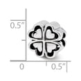 thumbnail image 3 of Fancy Bead White Sterling Silver Themed 10 mm 10.00 Reflections Four Leaf Heart Clover Bead, 3 of 3