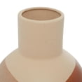 thumbnail image 6 of DecMode 12", 11"H Geometric Orange Ceramic Vase with Terracotta Accents, Set of 2, 6 of 11