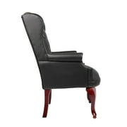 Boss Office Products Wingback Traditional Style Executive Guest Chair, Black
