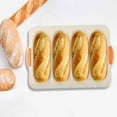 thumbnail image 1 of HWRETIE Herramientas de cocina Molde de silicona para pasteles con 4 ranuras Molde antiadherente para hornear pan francés Herramienta para hornear en horno de cocina para pan casero, 1 of 3