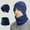 Blue, variant on Cold Weather Women and Men Dark Gray 2-in-1 Fleece Set - Ear-Flap Hat & Adjustable Drawstring Neck Gaiter for Outdoor Daily Winter Use,Size Free Size