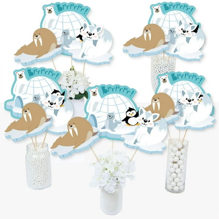 Winter Centrepieces Arctic Polar Animals - Winter Baby Shower or Birthday Party Centerpiece Sticks - Table Toppers - Set of 15 ()