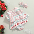 thumbnail image 2 of Diconna Tenue de Noël pour Bébé Fille, Barboteuse à Manches Longues avec Bandeau, 2 of 8