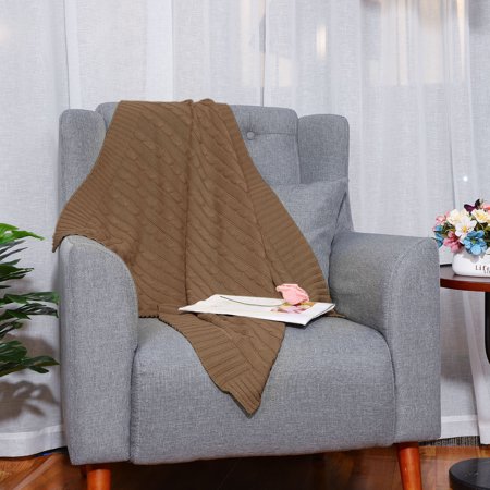 Knitted Throw Blanket For Sofa Couch Soft 100 Cotton Blanket