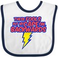 thumbnail image 3 of Inktastic These Fools Put My Cape on Backwards&reg; Superhero Boys or Girls Baby Bib, 3 of 4