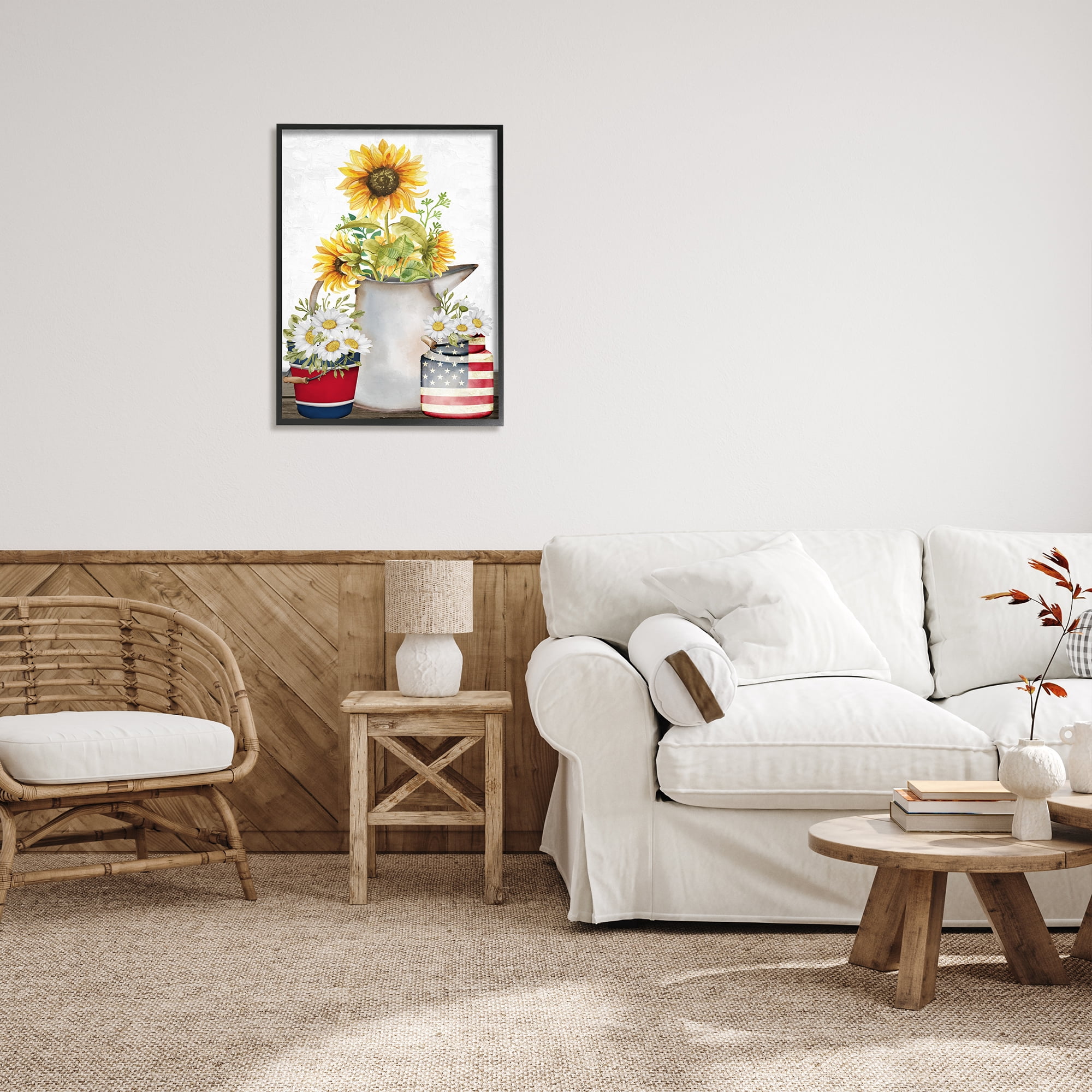Stupell Industries Americana Flower Bouquets Botanical & Floral Painting Black Framed Art Print Wall Art, 24 x 30