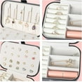 thumbnail image 5 of Wattne Travel Jewelry Box, Small Portable Jewelry Organizer Mini Jewelry Case for Women, Earing Organizer, Leather Portable Jewelry Storage Boxes for Rings Earrings Necklaces Bracelets (Black), 5 of 7