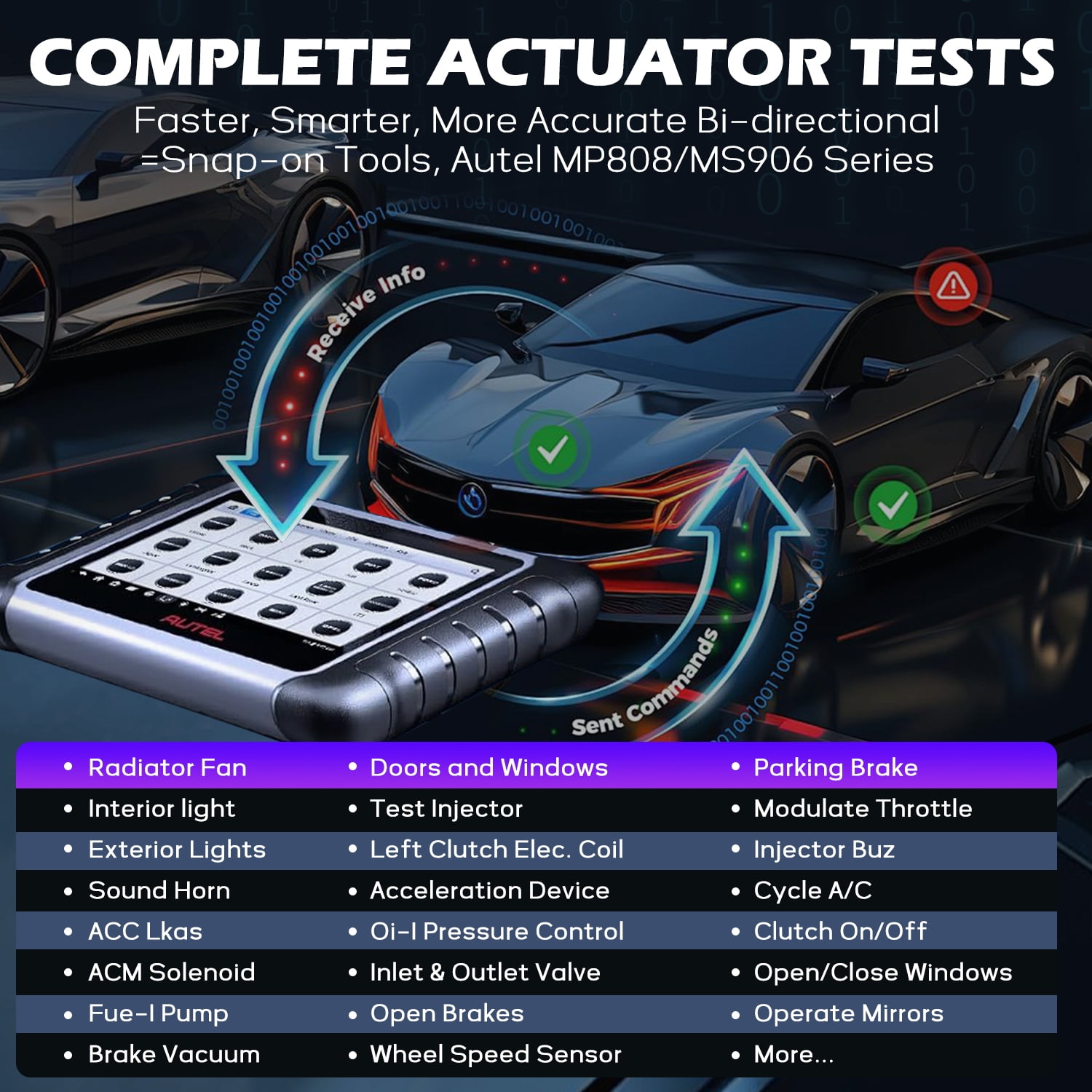 Newest Autel Scanner MaxiCOM MK808Z, Bidirectional Scan Tool Same As MK808S MK808BT MX808S, 28+ Service, Active Test, All System Diagnose, Injector Coding, FCA Autoauth, Alternative of MK900 MX900