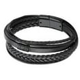 thumbnail image 3 of PU Leather Braided Bracelet Men Black Simple Fashionable Alloy Buckle Woven Bracelet Jewelry Accessory, 3 of 8