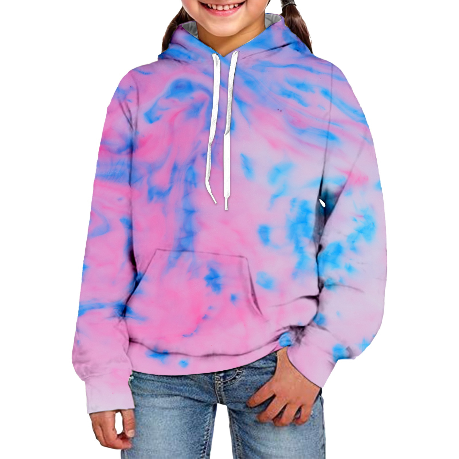 Dr.Eam New Visual Printed Child Girls Hooded Sweatshirts Hoodie Tie Dye ...