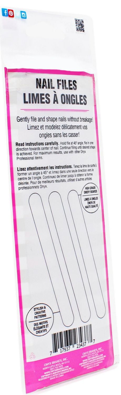 Onyx Professional 3PK 7" Nail Files, Nail File 3pk