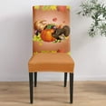 thumbnail image 4 of Dining Chair Slipcover, Thanksgiving Autumn Turkey Grape Pumpkin Maple Leaves Stretch Kitchen Chair Covers Removable Parsons Chair Protector Covers for Dining Room Banquet Party, Set of 4, 4 of 6