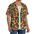 thumbnail image 2 of Lafuoo Fruits Peach Pattern Men's Cuban Collar Short Sleeve Shirt, Button-Down Resort Beach Pocket Shirt-3X-Large, 2 of 6