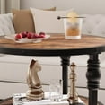 thumbnail image 7 of CuisinSmart Living Room Vintage Storage Wood Round End Table, Rustic Brown, 7 of 7