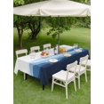 thumbnail image 5 of Outdoor Tablecloth with Umbrella Hole, Blue Ombre Spillproof Waterproof Outdoor Table Cover, Summer Minimalist Ocean Waves Patio Tablecloths for Party Picnic Camping, Rectangle 60"x84", 5 of 9