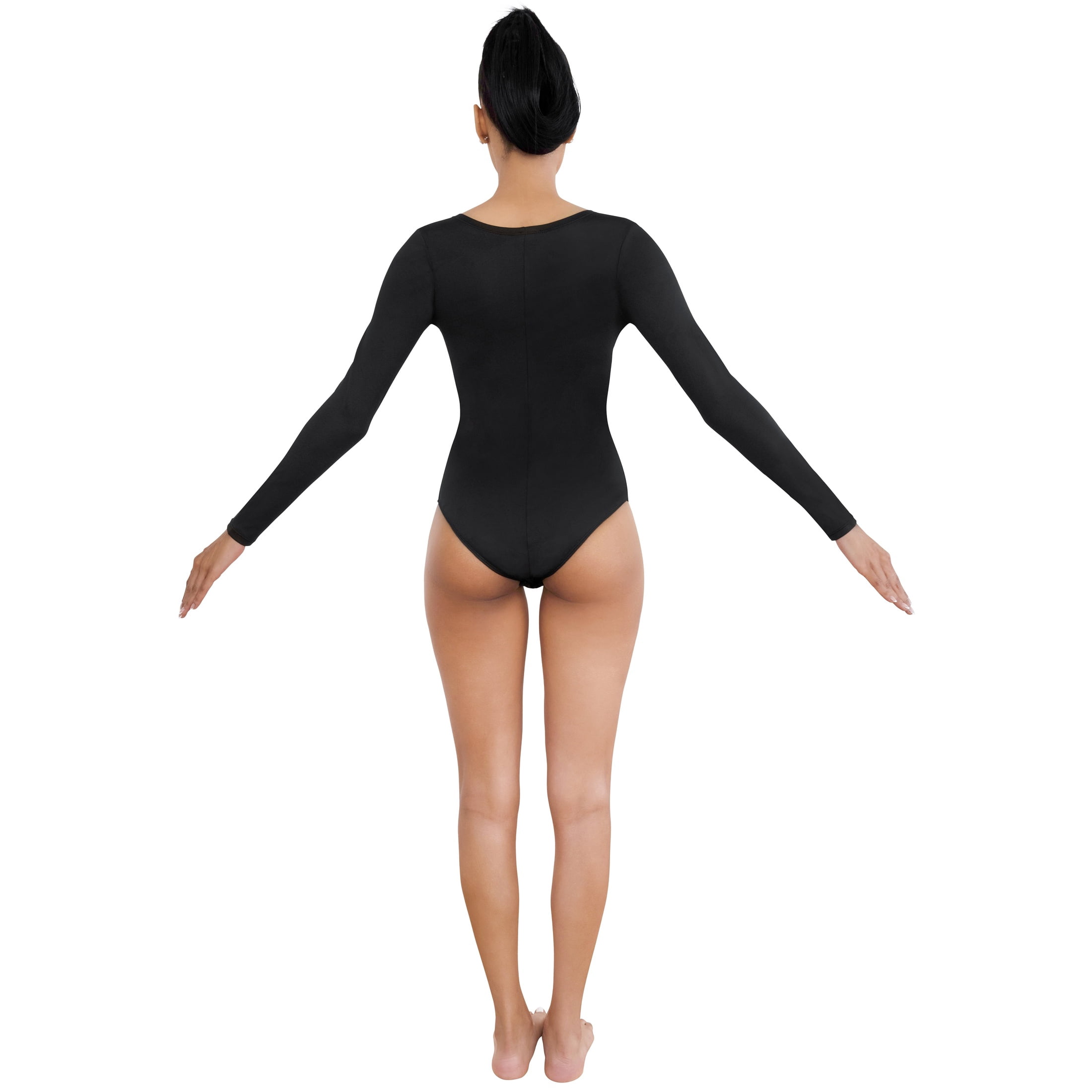 Long Sleeve Bodysuit Costume Accessory for Adults, Black, L (12/14), Halloween by Way To Celebrate