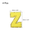 thumbnail image 2 of 4uds Chenille Letra Parches Termoadhesivos Letra Parches Amarillo Z Alfabeto Decorativo Reparación Bordados Parches para Ropa, Zapatos, Sombreros, Mochilas, 2 of 5