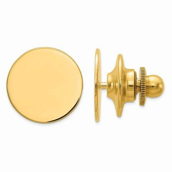 Primal Gold 14 Karat Yellow Gold Men's Circular Tie Tac