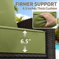 thumbnail image 6 of Pakunoda 24" x 24" x 6.5" Outdoor Deep Seat Cushion with Backrest, Waterproof 4 Set of Patio Chair Replacement Cushion for Sofa Couch, Light Green, 6 of 8