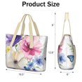 thumbnail image 3 of Tote Bag for Women - Pioneer Flower Shoulder Bag - Large Utility Work Duffle Bag with Zipper Handbag for Travel, Work, Sprots, 3 of 5