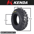 Kenda Bear Claw EX (2) 25x812 Front & (2) 25x1110 Rear ATV 6 PLY