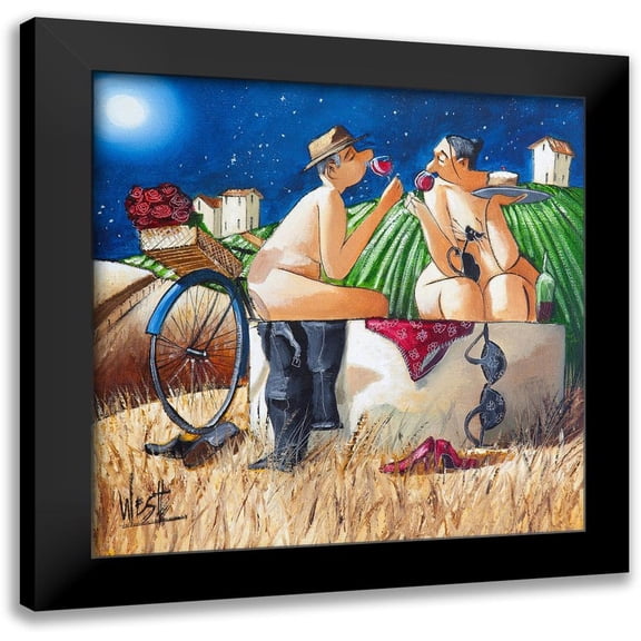 West, Ronald 12x12 Black Modern Framed Museum Art Print Titled - Late Night Bath I