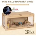 thumbnail image 4 of COZIWOW Wooden Hamster Cage Chewproof, Bigger World - 32" Large Hamster Cages and Habitats, Openable Top & 3 Side Acrylic Sheets, Small Animal Cage Pet House for Syrian Dwarf Guinea Pig Chinchilla, 4 of 8