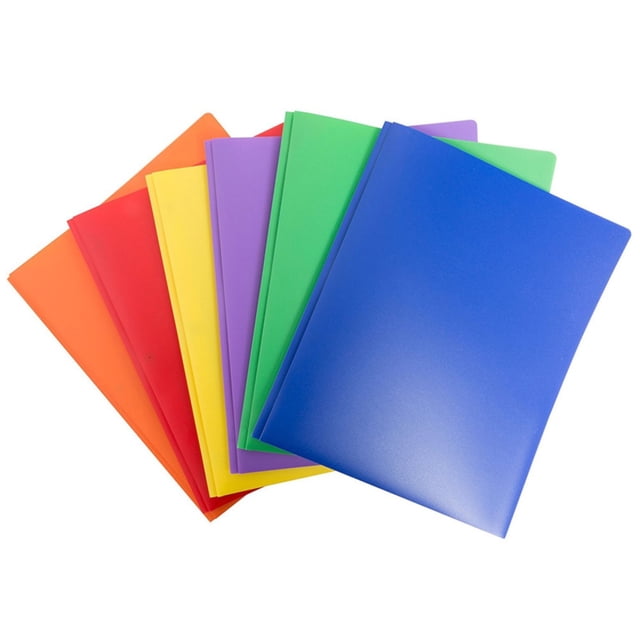 Clearance! beishanbush Home Decor 6 Piece Heavy Duty Plastic Double Pocket Folder with 3 Pointed Tips Pointed Fasteners Heavy Duty Plastic Double Pocket Folder Randomly Colored One Size Pink