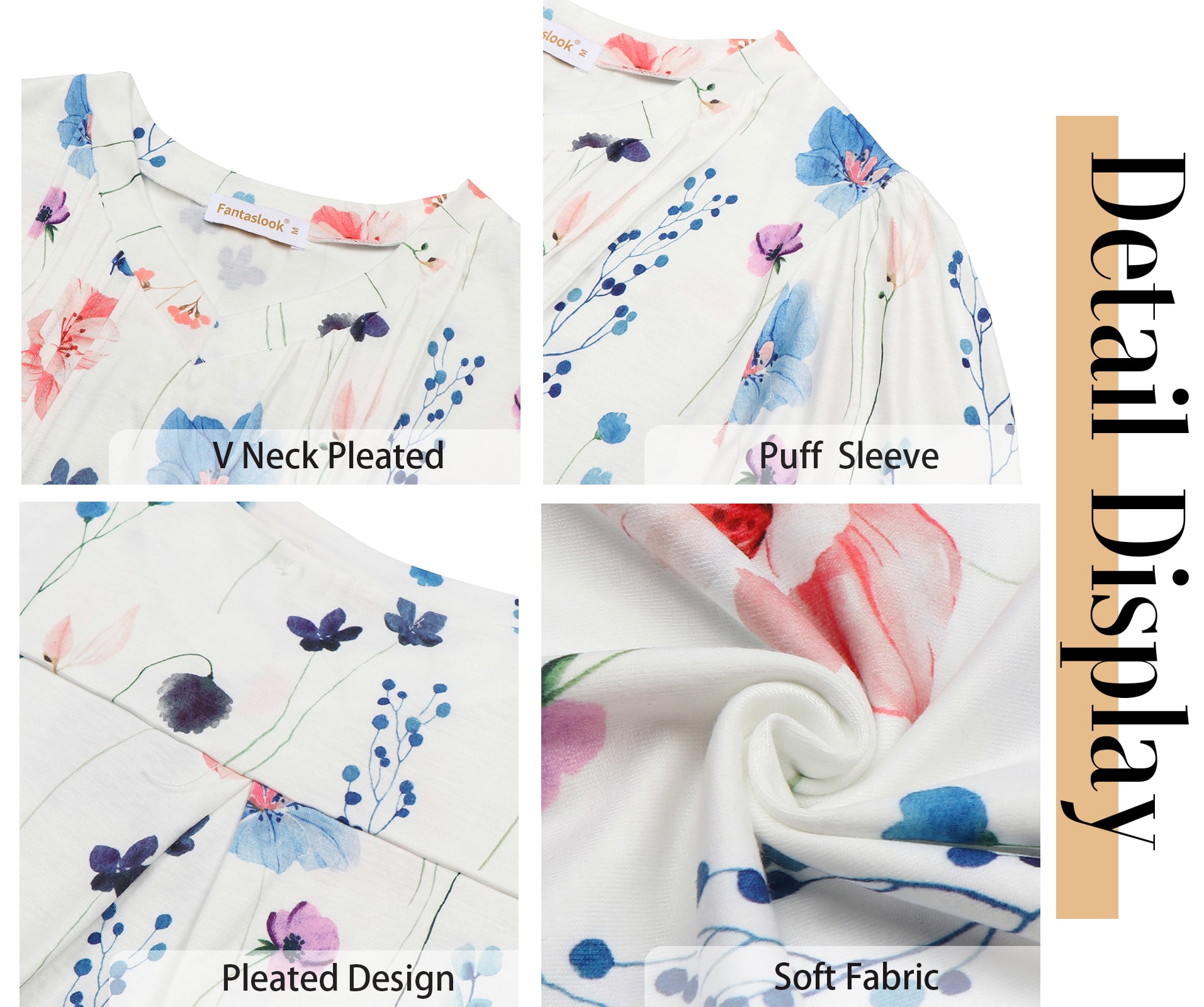 Fantaslook Long Sleeve Shirts for Women Fall Tops Dressy Casual Blouses Pleated V Neck Tunic Tops