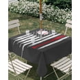 thumbnail image 3 of Square Outdoor Tablecloth with Umbrella Hole American Flag Outside Table Cloth Waterproof Patio Table Cover Retro US Flag Baseball Stars Gray Zipper Tablecloths for Picnic Party Camping 54x54 Inch, 3 of 8